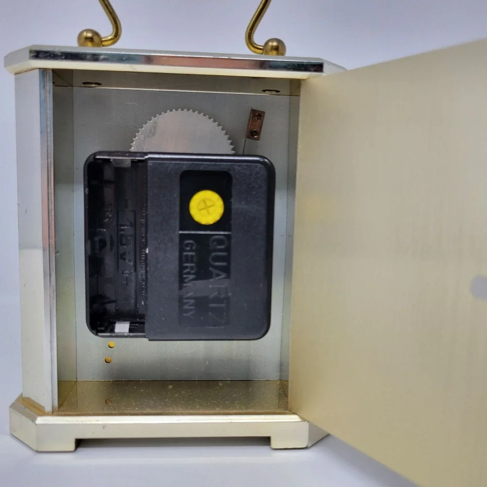 Bulova Gold-Tone Quartz Carriage‎ Clock With Moon Phase AS-IS PARTS ONLY